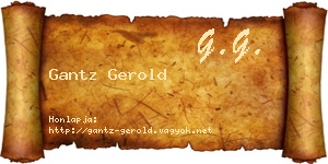Gantz Gerold névjegykártya
